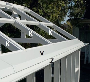 Sternbræt byg selv orangeri Sternbræt skrues på enden af spærene på orangeri